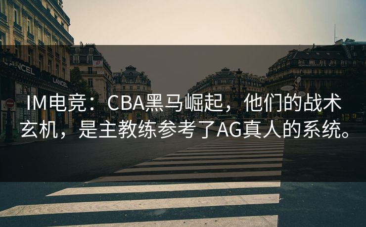 IM电竞：CBA黑马崛起，他们的战术玄机，是主教练参考了AG真人的系统。