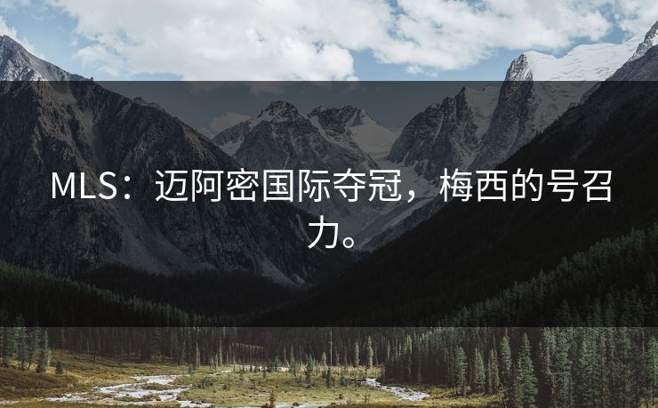 MLS：迈阿密国际夺冠，梅西的号召力。