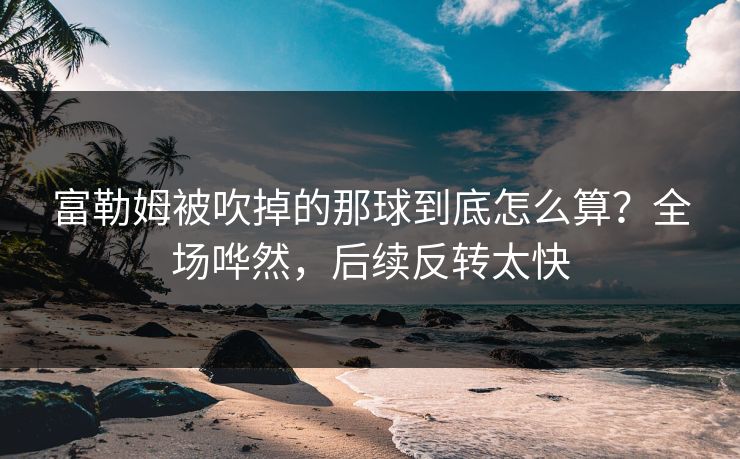 富勒姆被吹掉的那球到底怎么算？全场哗然，后续反转太快