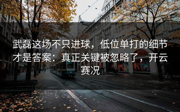 武磊这场不只进球，低位单打的细节才是答案：真正关键被忽略了，开云赛况